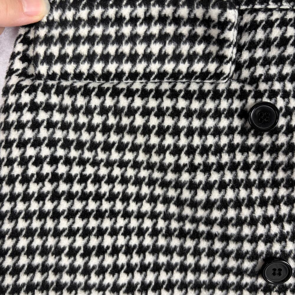 Forever 21 Houndstooth Mini Skirt Women's L Black Button Front Preppy Old Money - Picture 8 of 9